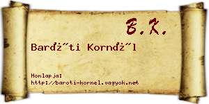 Baróti Kornél névjegykártya