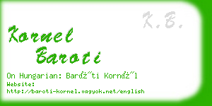 kornel baroti business card